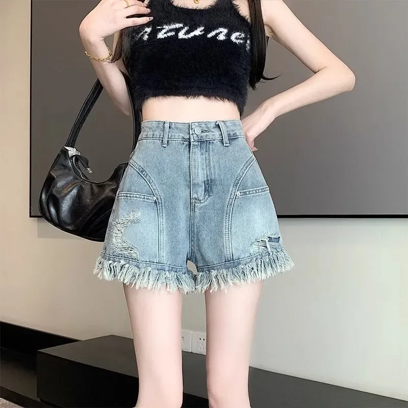 Women's High Waist Fringe Denim Shorts A-Line Loose Casual Summer Hot Pants
Women's High Waist Fringe Denim Shorts A-Line Loose Casual Summer Hot Pants