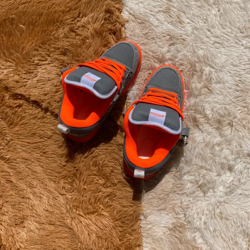 Grey orange contrasting splicing board shoes for men, sizes 36-48, covering trendy contrasting design, street style casual skate
Grey orange contrasting splicing board shoes for men, sizes 36-48, covering trendy contrasting design, street style casual skate