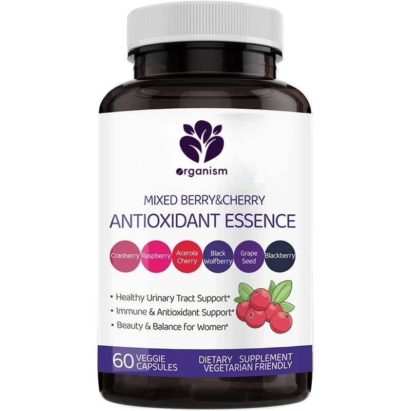 Антиоксидантная добавка — кожа с клюквой, виноградными косточками и ягодной смесью, питательный комплекс | 60 вегетарианских капсул
Антиоксидантная добавка — кожа с клюквой, виноградными косточками и ягодной смесью, питательный комплекс | 60 вегетарианских капсул