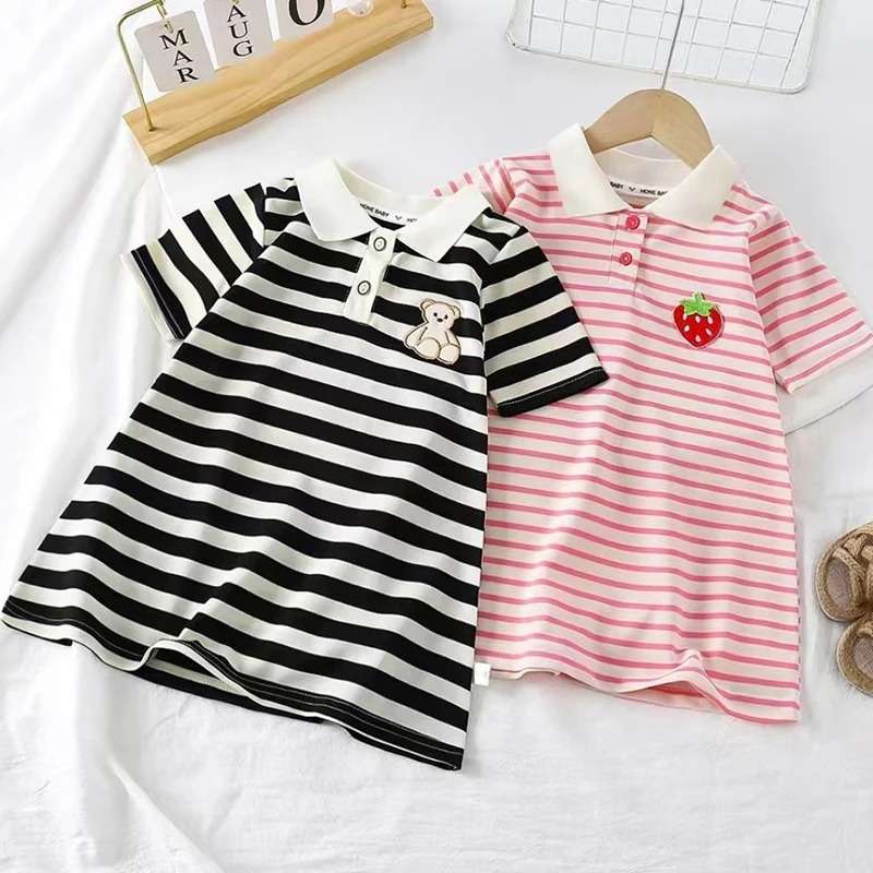 1pcs Children Short Sleeve Dress Kids Leisure Skirts Summer Baby Black White Stripe Skirt Pupil Girls Fashion Clothes 80cm-160cm
1pcs Children Short Sleeve Dress Kids Leisure Skirts Summer Baby Black White Stripe Skirt Pupil Girls Fashion Clothes 80cm-160cm