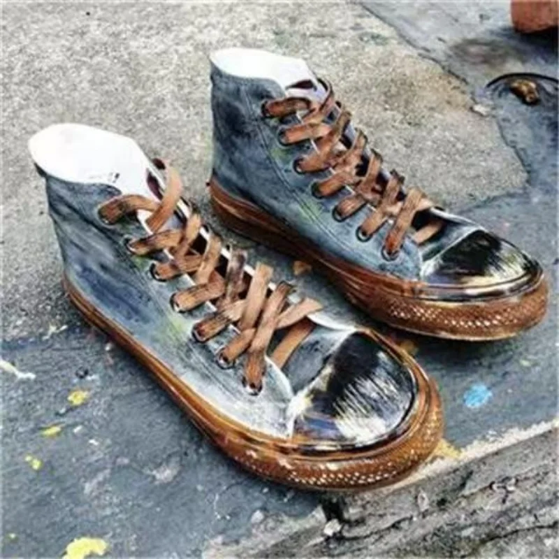 Hand-made old retro canvas shoes big size high top men and women casual sports shoes 35-44
Hand-made old retro canvas shoes big size high top men and women casual sports shoes 35-44