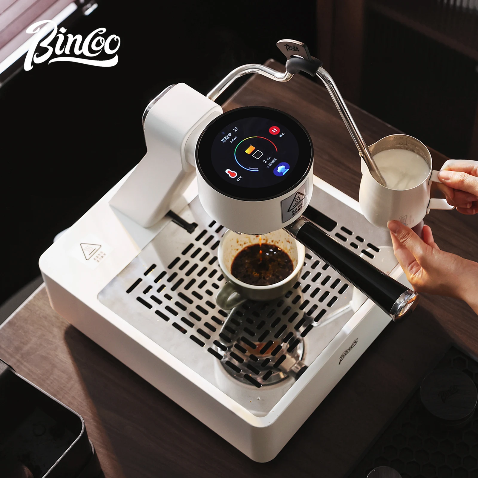 BINCOO S2Pro Smart Pressure Profiling Espresso Machine, Semi-Automatic Coffee Maker with Cold & Hot Dual Brewing
BINCOO S2Pro Smart Pressure Profiling Espresso Machine, Semi-Automatic Coffee Maker with Cold & Hot Dual Brewing