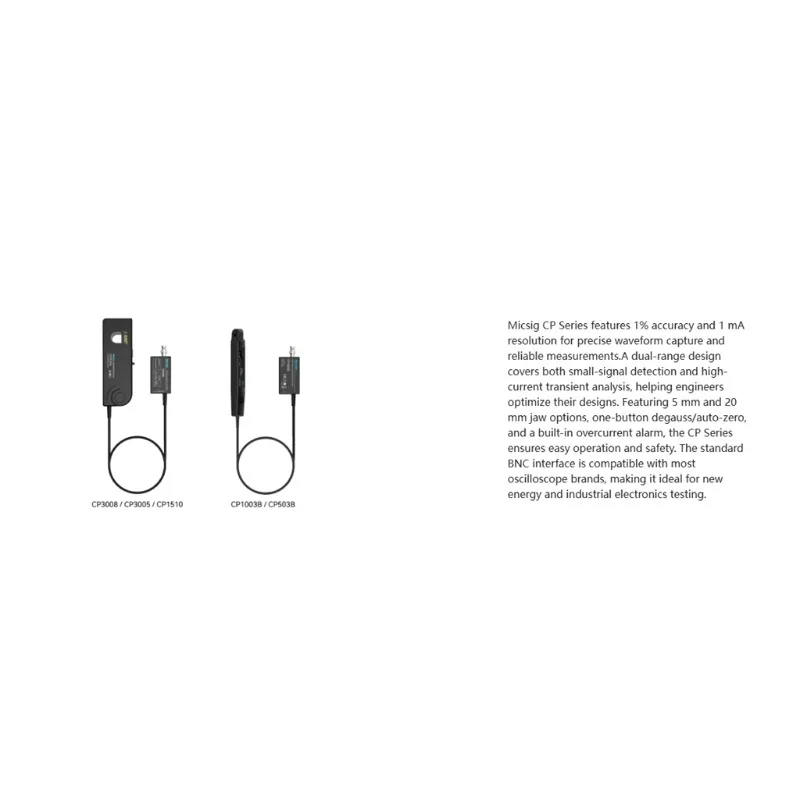 GOOD Micsig CP3005 5MHz 50A-300A High Precision AC/DC Current Probe W/ BNC Interface for Oscilloscopes
GOOD Micsig CP3005 5MHz 50A-300A High Precision AC/DC Current Probe W/ BNC Interface for Oscilloscopes