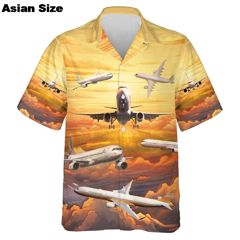 Мужские гавайские рубашки с рисунком самолета, одежда, модная пляжная рубашка в виде самолета, блузка с короткими рукавами и лацканами ВВС, повседневные блузки 
Мужские гавайские рубашки с рисунком самолета, одежда, модная пляжная рубашка в виде самолета, блузка с короткими рукавами и лацканами ВВС, повседневные блузки