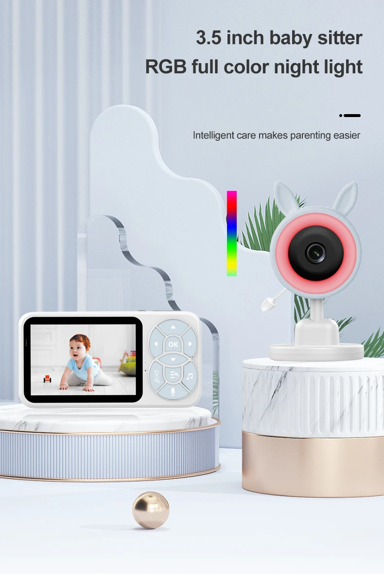 3,5-дюймовая радионяня с RGB-подсветкой, радионяня, домофон, камера безопасности для детской няни, режим VOX, мониторинг температуры, няня
3,5-дюймовая радионяня с RGB-подсветкой, радионяня, домофон, камера безопасности для детской няни, режим VOX, мониторинг температуры, няня