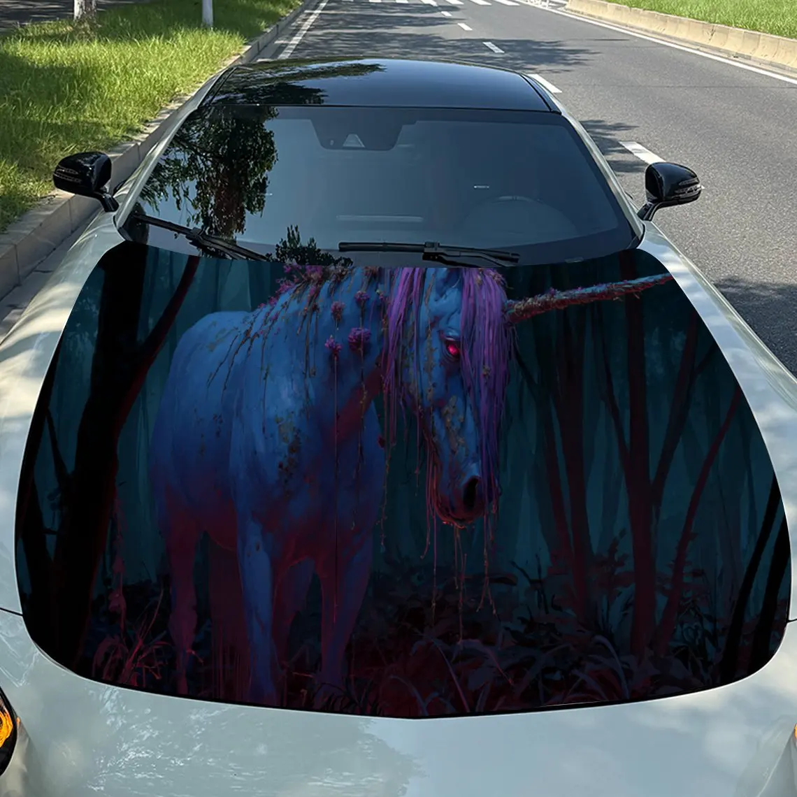 Mysterious Dark Horse Car Hood Stickers - Self-Adhesive, Waterproof and Durable Vinyl Wrap, Decorate And Protect Your Car, Fit F
Mysterious Dark Horse Car Hood Stickers - Self-Adhesive, Waterproof and Durable Vinyl Wrap, Decorate And Protect Your Car, Fit F