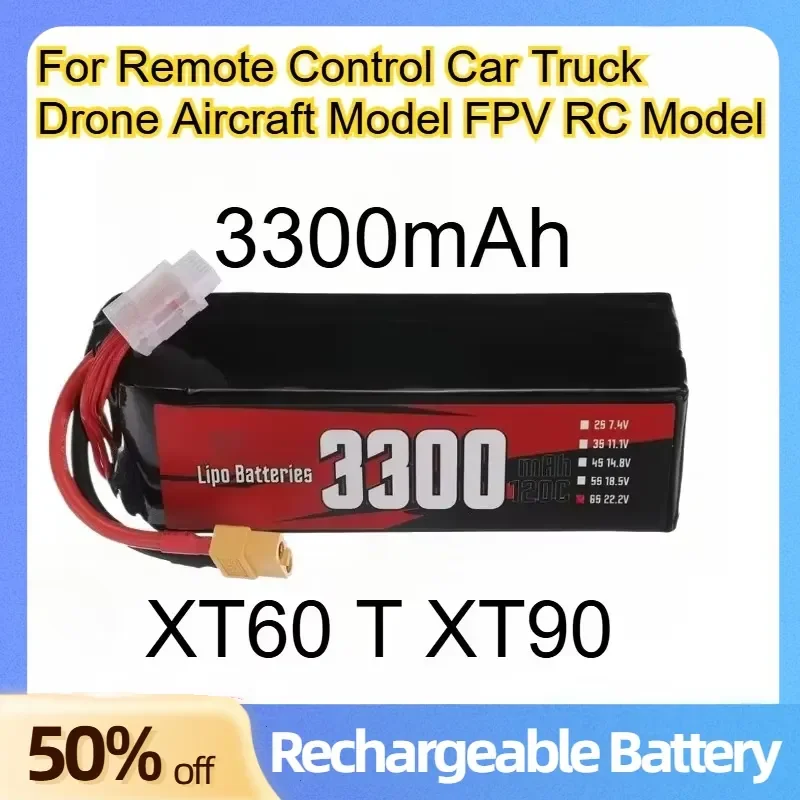 3300mAh 22.2V Lithium Battery for Remote Control Car Truck Drone Aircraft Model FPV RC Model Rechargeable Batteries
3300mAh 22.2V Lithium Battery for Remote Control Car Truck Drone Aircraft Model FPV RC Model Rechargeable Batteries