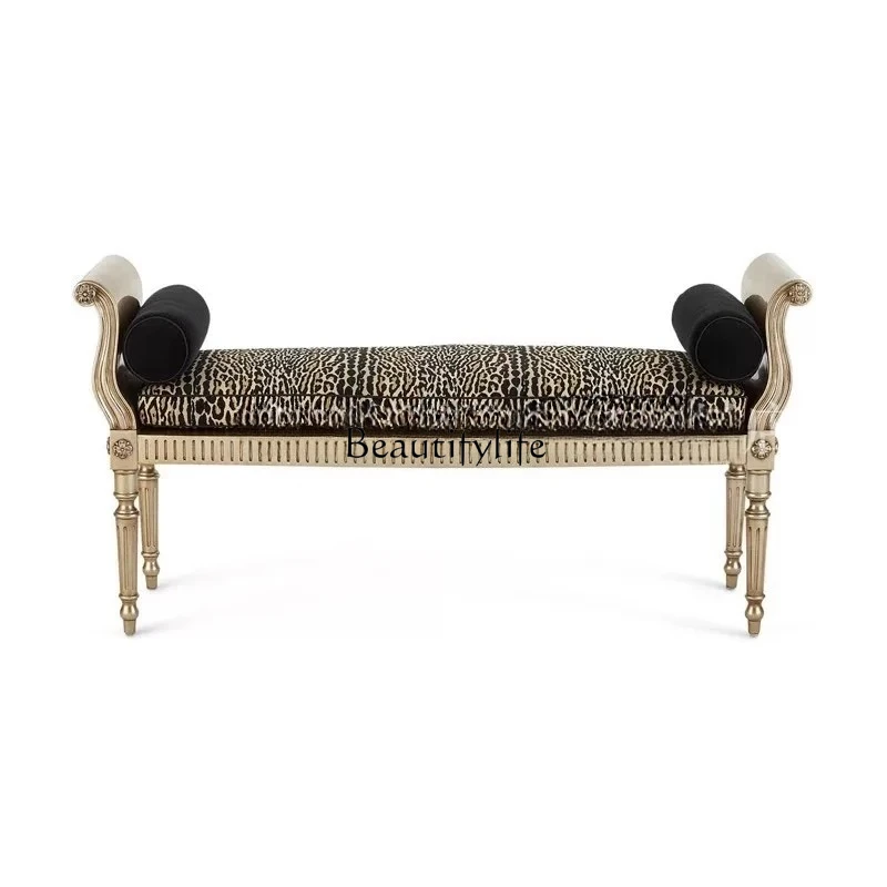 French retro solid wood bedside stool neoclassical old carved fabric sofa bench
French retro solid wood bedside stool neoclassical old carved fabric sofa bench