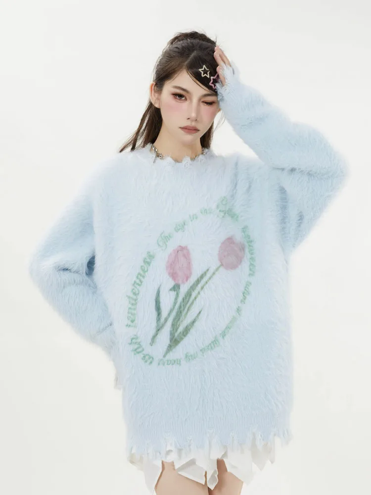 Floral Sweet Sense Of Design Women's Knitted Sweater Round Neck Fall Warm Comfortable Fashion Hooded Loose Pullover Sweaters
Floral Sweet Sense Of Design Women's Knitted Sweater Round Neck Fall Warm Comfortable Fashion Hooded Loose Pullover Sweaters