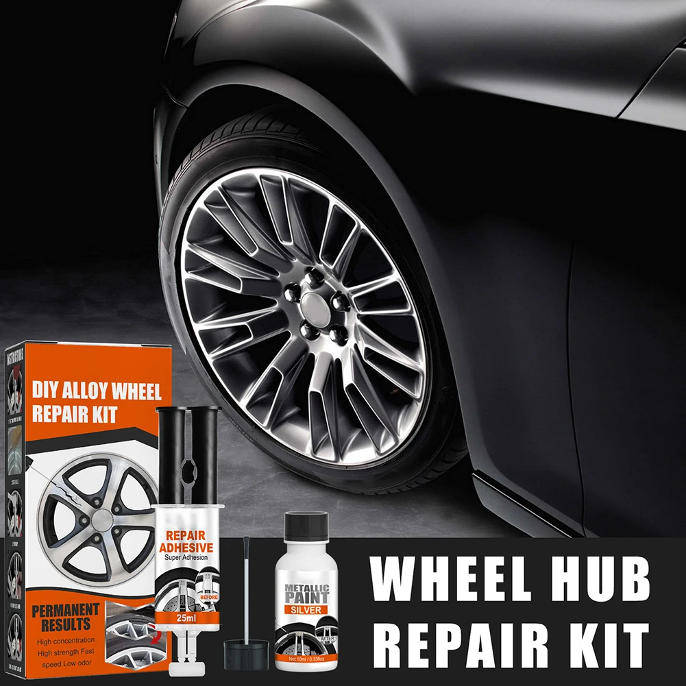 Car Wheel Repair Glue 25ml+Silver Paint 10ml Scratch Kit For Alloy Wheels Wheel Repair Adhesive Kit Car Accessories
Car Wheel Repair Glue 25ml+Silver Paint 10ml Scratch Kit For Alloy Wheels Wheel Repair Adhesive Kit Car Accessories