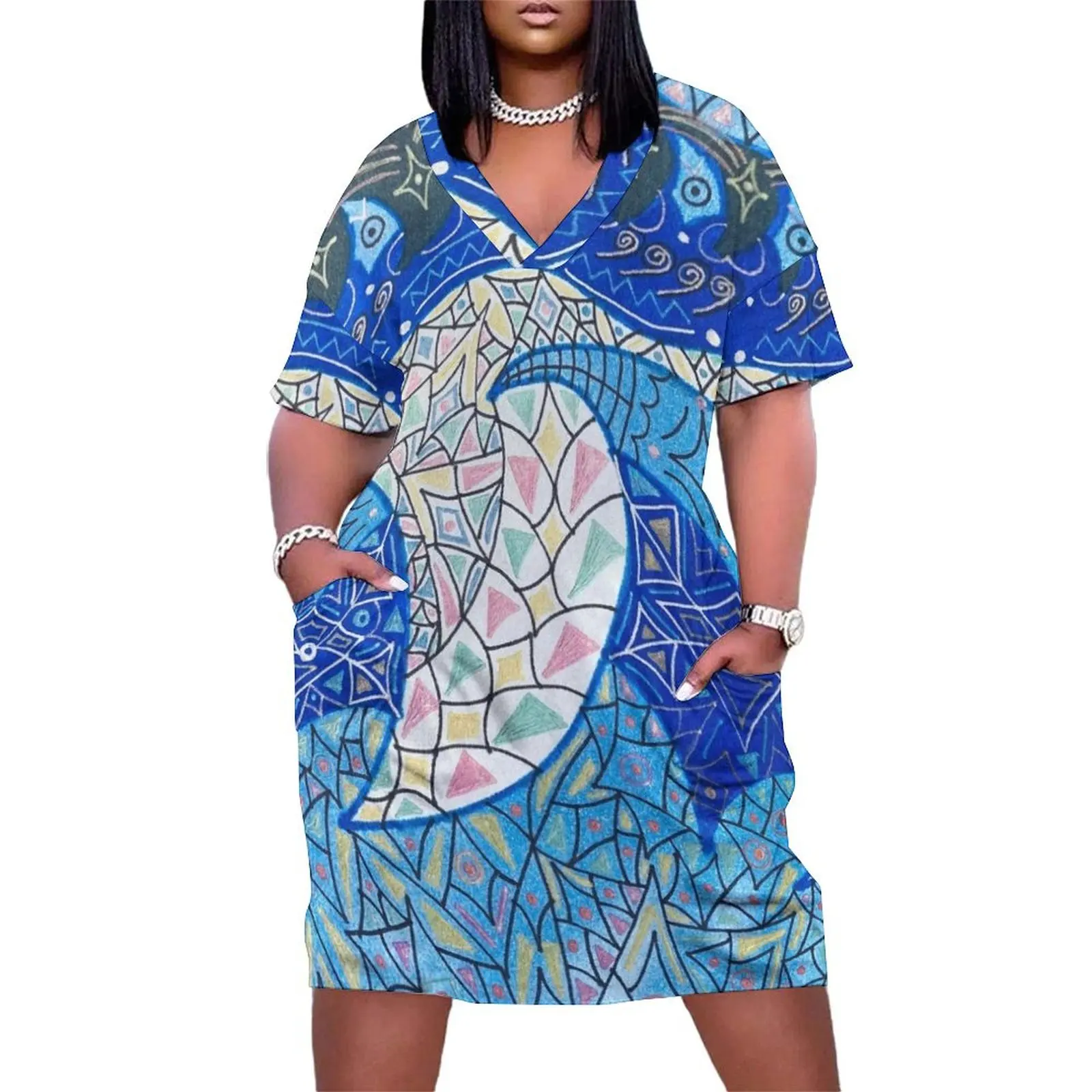 Abstract Gemstone Waves Loose Pocket Dress evening dress woman Women's evening dress chic and elegant woman
Abstract Gemstone Waves Loose Pocket Dress evening dress woman Women's evening dress chic and elegant woman