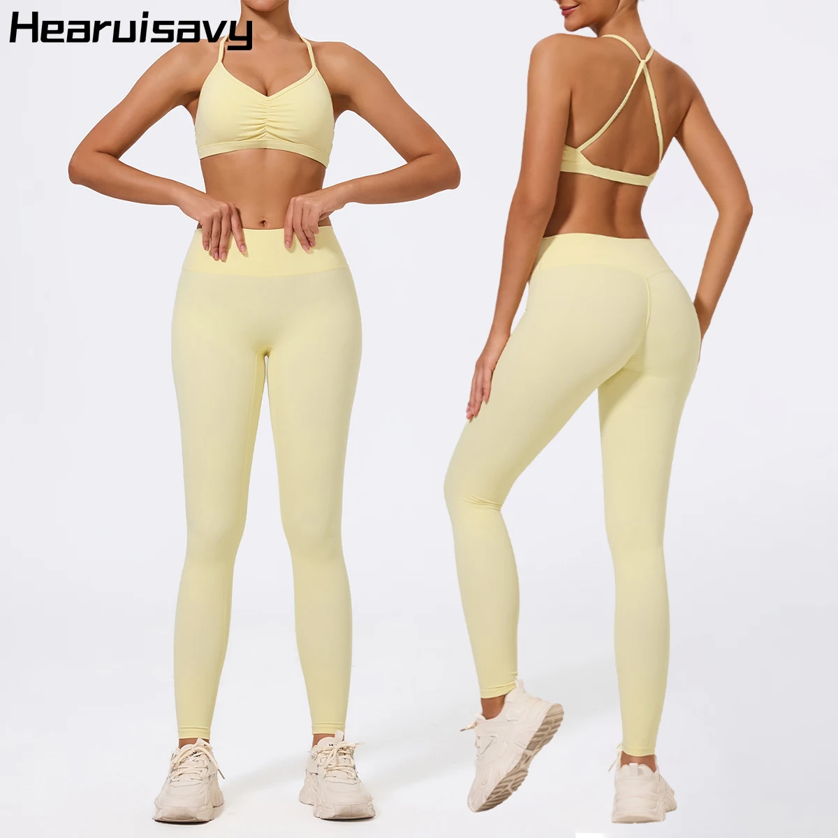 Спортивный комплект Hearuisavy из 2 предметов: топ-бра с эффектом пуш-ап и леггинсы для йоги с высокой талией, подтягивающие ягодицы, для фитнеса и бега
Спортивный комплект Hearuisavy из 2 предметов: топ-бра с эффектом пуш-ап и леггинсы для йоги с высокой талией, подтягивающие ягодицы, для фитнеса и бега