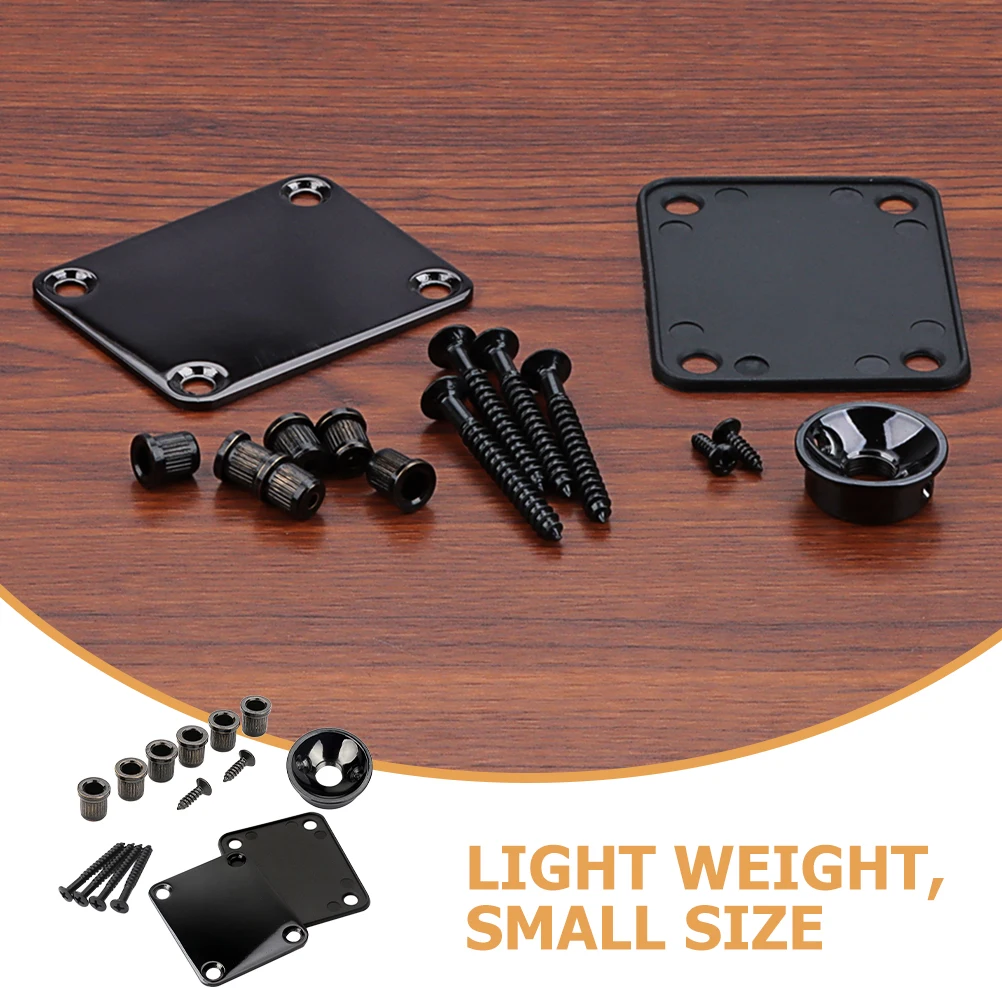 1 set Black Reinforcement Plate String Buckle Set Electric Guitar Neck Plate Screws Durable Metal Bass Part Replacement Hardware 
1 set Black Reinforcement Plate String Buckle Set Electric Guitar Neck Plate Screws Durable Metal Bass Part Replacement Hardware