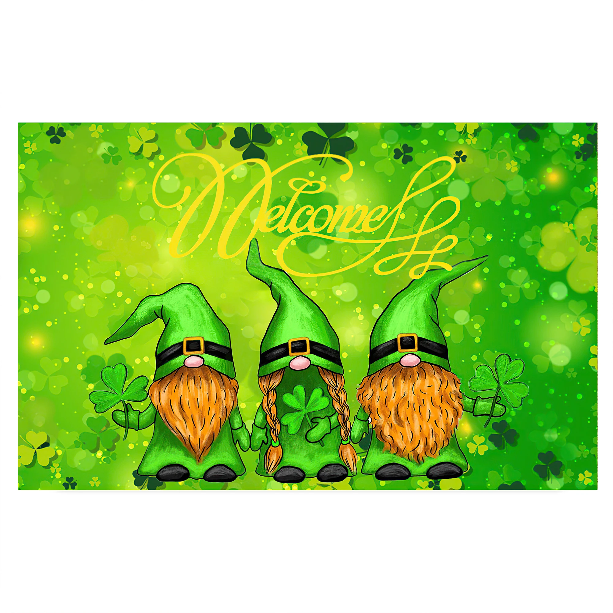 Irish Gnomes St. Patrick's Day Doormat Green Clover Rubber Non-Slip Funny Mats for Entryway Door Mat Indoor Floor Foot Mat
Irish Gnomes St. Patrick's Day Doormat Green Clover Rubber Non-Slip Funny Mats for Entryway Door Mat Indoor Floor Foot Mat