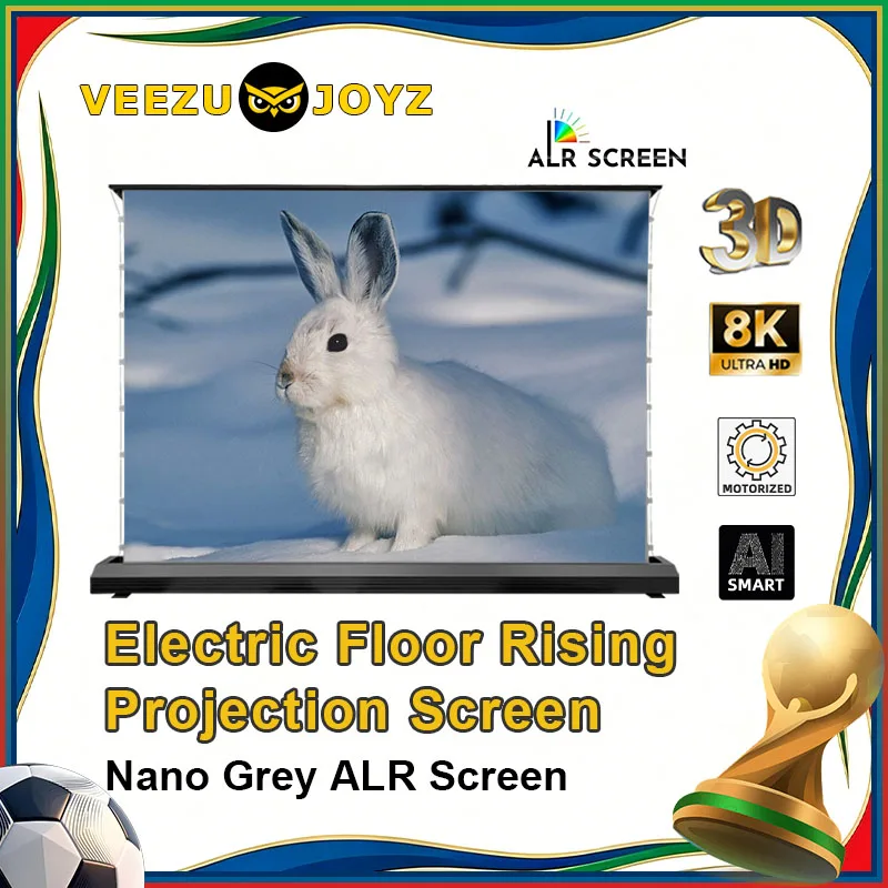 Electric Floor Rising Nano Grey ALR Motorized Projection Screen Ambient Light Rejecting 150 for Tri-color Laser Projectors 3D 4K
Electric Floor Rising Nano Grey ALR Motorized Projection Screen Ambient Light Rejecting 150 for Tri-color Laser Projectors 3D 4K
