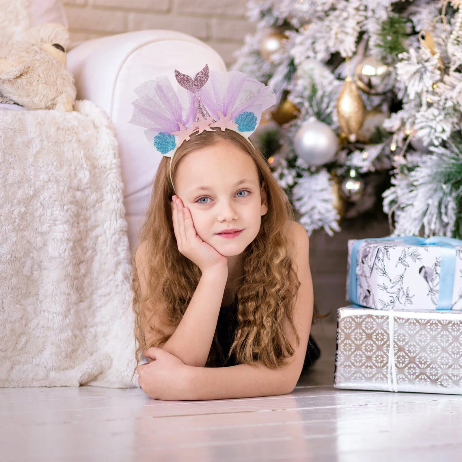 Glitter Mermaid Kids Hair Hoop Lightweight Non-Fading Hair Band Party Sea Star Shell Beach Headdress Decoration
Glitter Mermaid Kids Hair Hoop Lightweight Non-Fading Hair Band Party Sea Star Shell Beach Headdress Decoration