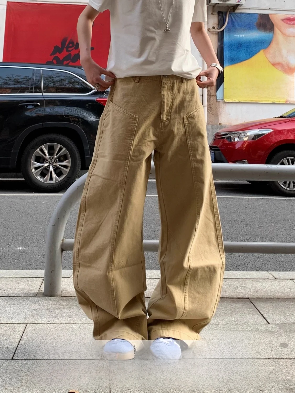 Street Sle Pure Cotton Khaki Color Paratrooper Workwear Pants Loose Fit Casual Trousers High Waist Wide Leg Pants
Street Sle Pure Cotton Khaki Color Paratrooper Workwear Pants Loose Fit Casual Trousers High Waist Wide Leg Pants