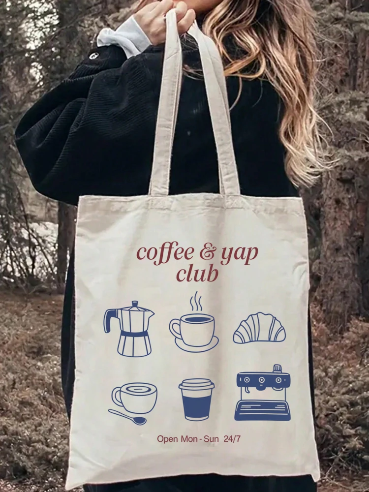 1pcs Coffee Yap Pattern Large Capacity Tote Bag Vintage Canvas Shoulder Bag Women Bag Coffee Lovers Shoulder Bag Tote Bag Gift
1pcs Coffee Yap Pattern Large Capacity Tote Bag Vintage Canvas Shoulder Bag Women Bag Coffee Lovers Shoulder Bag Tote Bag Gift