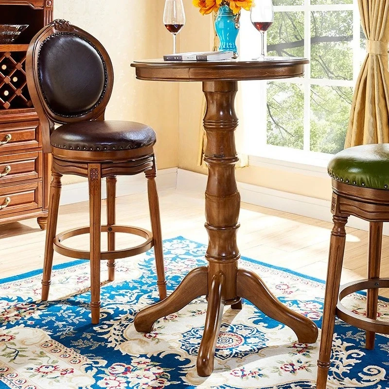 Solid Wood Bar Counter Home Bar Table High Bar Table Retro Distressed Small round Table
Solid Wood Bar Counter Home Bar Table High Bar Table Retro Distressed Small round Table