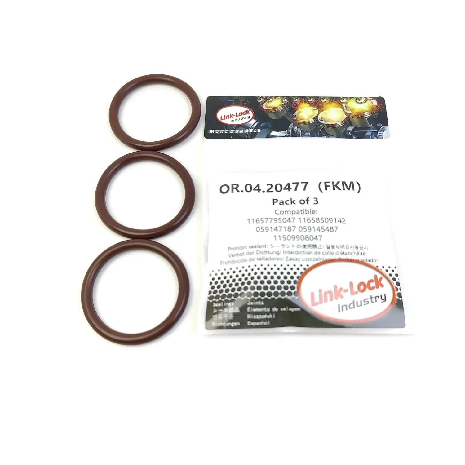 LINK-LOCK 3PCS OR.04.20477 FKM Viton Sealing O-Ring Kit of Exhaust Gas Turbocharger/Inflatable Guide 11657795047 11658509142 059
LINK-LOCK 3PCS OR.04.20477 FKM Viton Sealing O-Ring Kit of Exhaust Gas Turbocharger/Inflatable Guide 11657795047 11658509142 059
