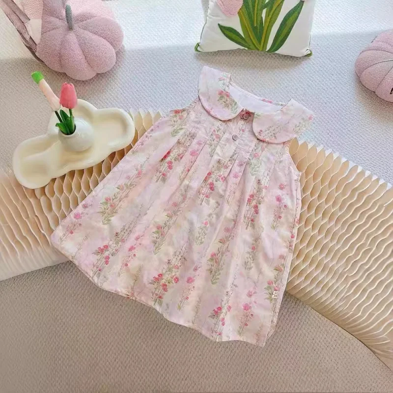 Girls' Dress2025Summer New Style Turn-down Collar Floral Vest Fashionable Baby Girl Princess Dress Trendy Style
Girls' Dress2025Summer New Style Turn-down Collar Floral Vest Fashionable Baby Girl Princess Dress Trendy Style