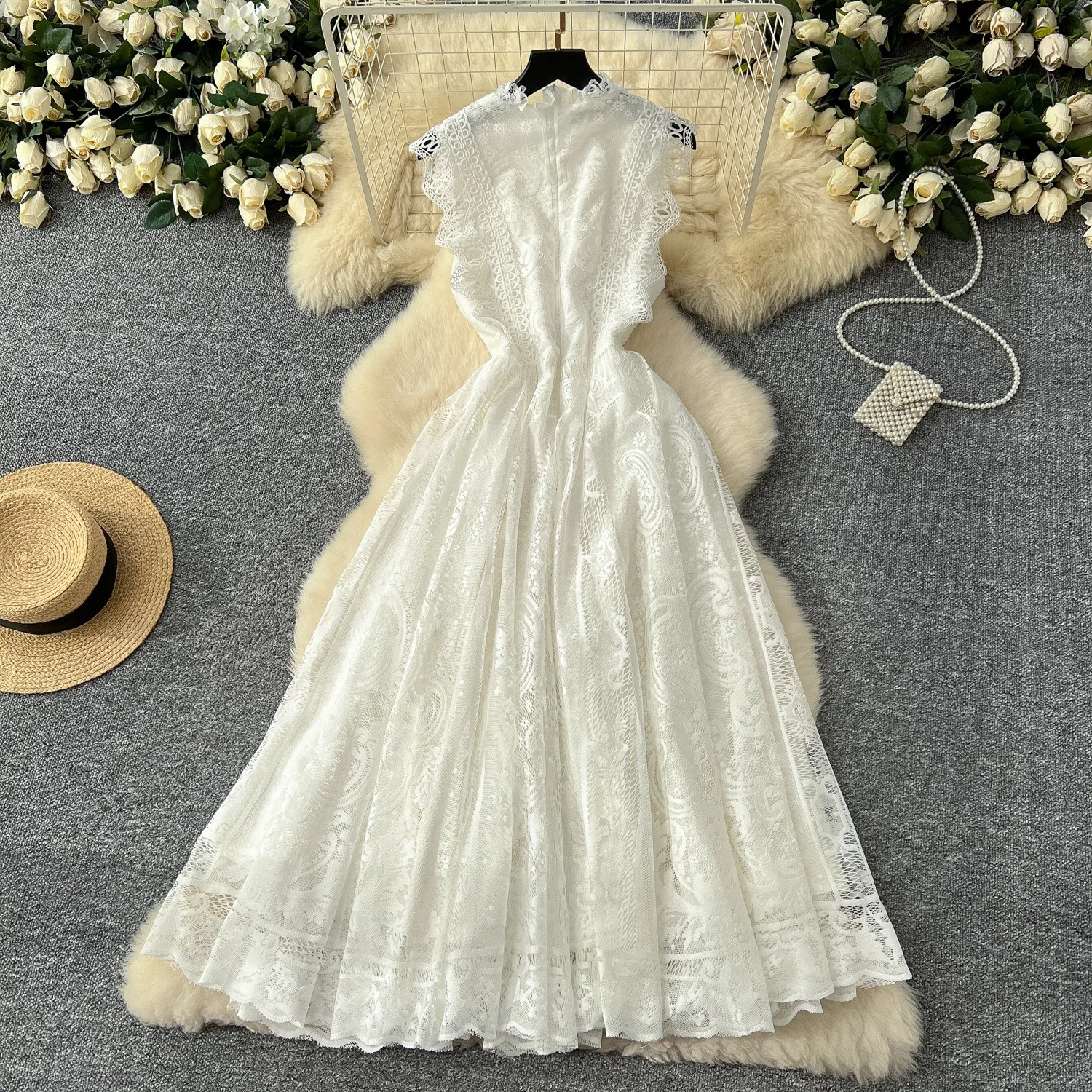 Elegant Embroidery Long Dresses Women Summer Holiday Ruffles Hollow Out Dress Evenning Party Wedding Vestidos Flower Dress
Elegant Embroidery Long Dresses Women Summer Holiday Ruffles Hollow Out Dress Evenning Party Wedding Vestidos Flower Dress