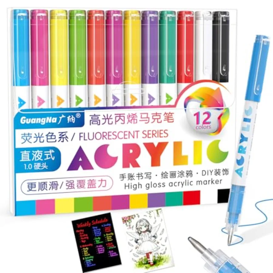 Acrylic Gel Pens, 12 Pcs Color Liquid Ink Highlighter Markers, 1mm Fine Tip Acrylic Paint Markers for Coloring Books, Drawing,
Acrylic Gel Pens, 12 Pcs Color Liquid Ink Highlighter Markers, 1mm Fine Tip Acrylic Paint Markers for Coloring Books, Drawing,