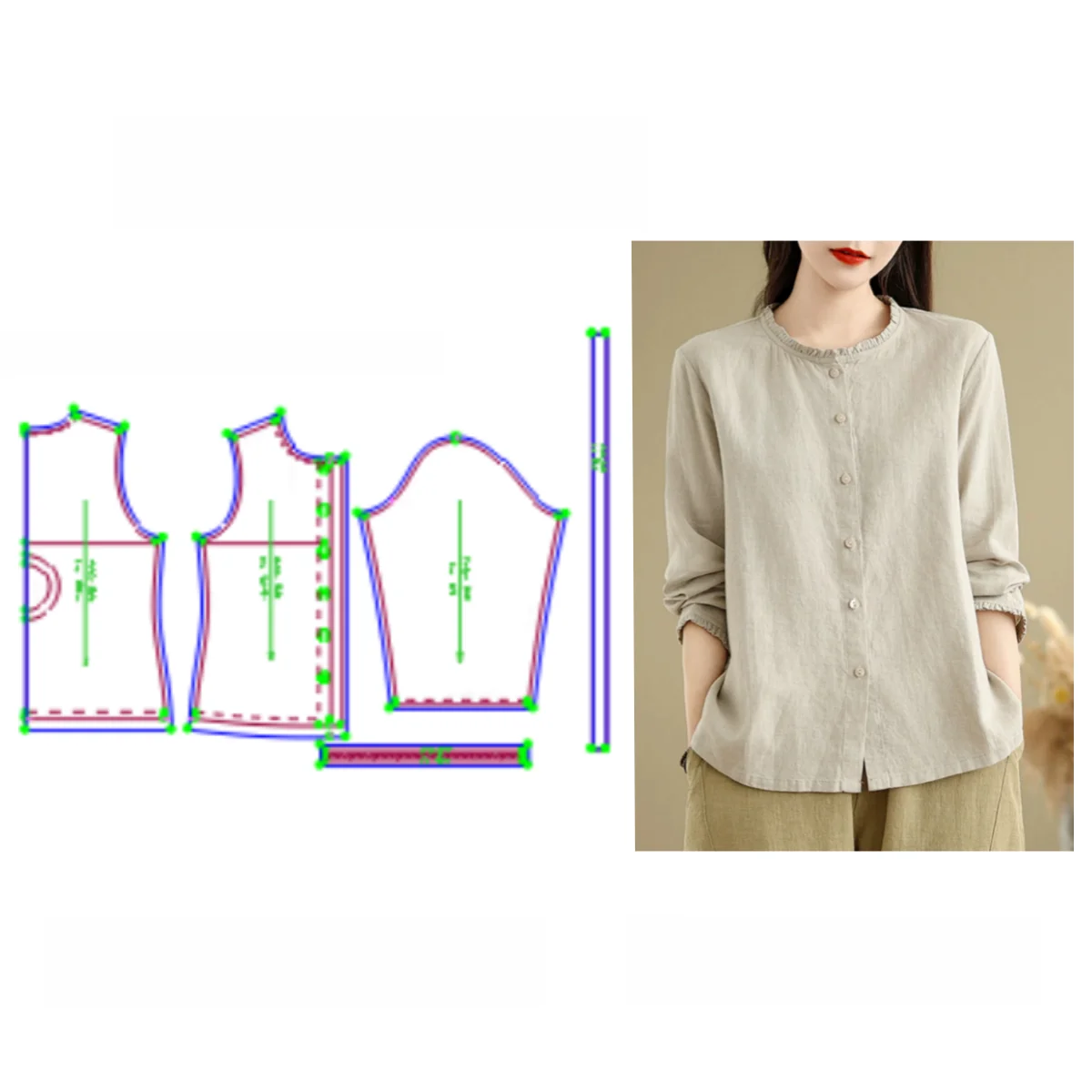 Женская льняная рубашка с длинным рукавом, ткань для шитья с узором DIY, весенне-осенний дизайн, домашние швейные принадлежности
Женская льняная рубашка с длинным рукавом, ткань для шитья с узором DIY, весенне-осенний дизайн, домашние швейные принадлежности