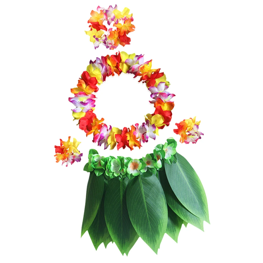 5 Pcs Hawaiian Clothing Sets Leis Leaf Skirt Luau Party Decoration Supplies Thicken 
5 Pcs Hawaiian Clothing Sets Leis Leaf Skirt Luau Party Decoration Supplies Thicken