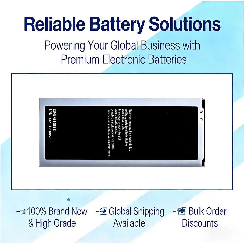 Mobile Phone Battery EB-BN910BBE 3220mAh For Samsung Galaxy Note 4 N910 N910H N910A N910C N910F N910FQ N910X N910W N910V N910P
Mobile Phone Battery EB-BN910BBE 3220mAh For Samsung Galaxy Note 4 N910 N910H N910A N910C N910F N910FQ N910X N910W N910V N910P
