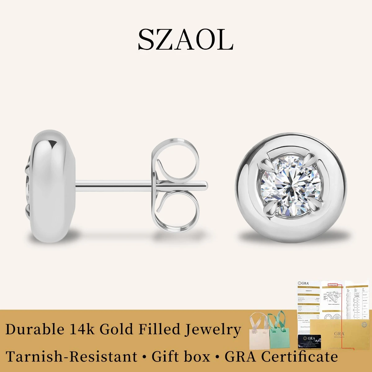 Серьги-гвоздики SZAOL Simple с круглым муассанитом 0,5 карата, 14-каратное золотое покрытие, для женщин и мужчин, изысканные ювелирные изделия, высокое качество, тренд 2026 года
Серьги-гвоздики SZAOL Simple с круглым муассанитом 0,5 карата, 14-каратное золотое покрытие, для женщин и мужчин, изысканные ювелирные изделия, высокое качество, тренд 2026 года