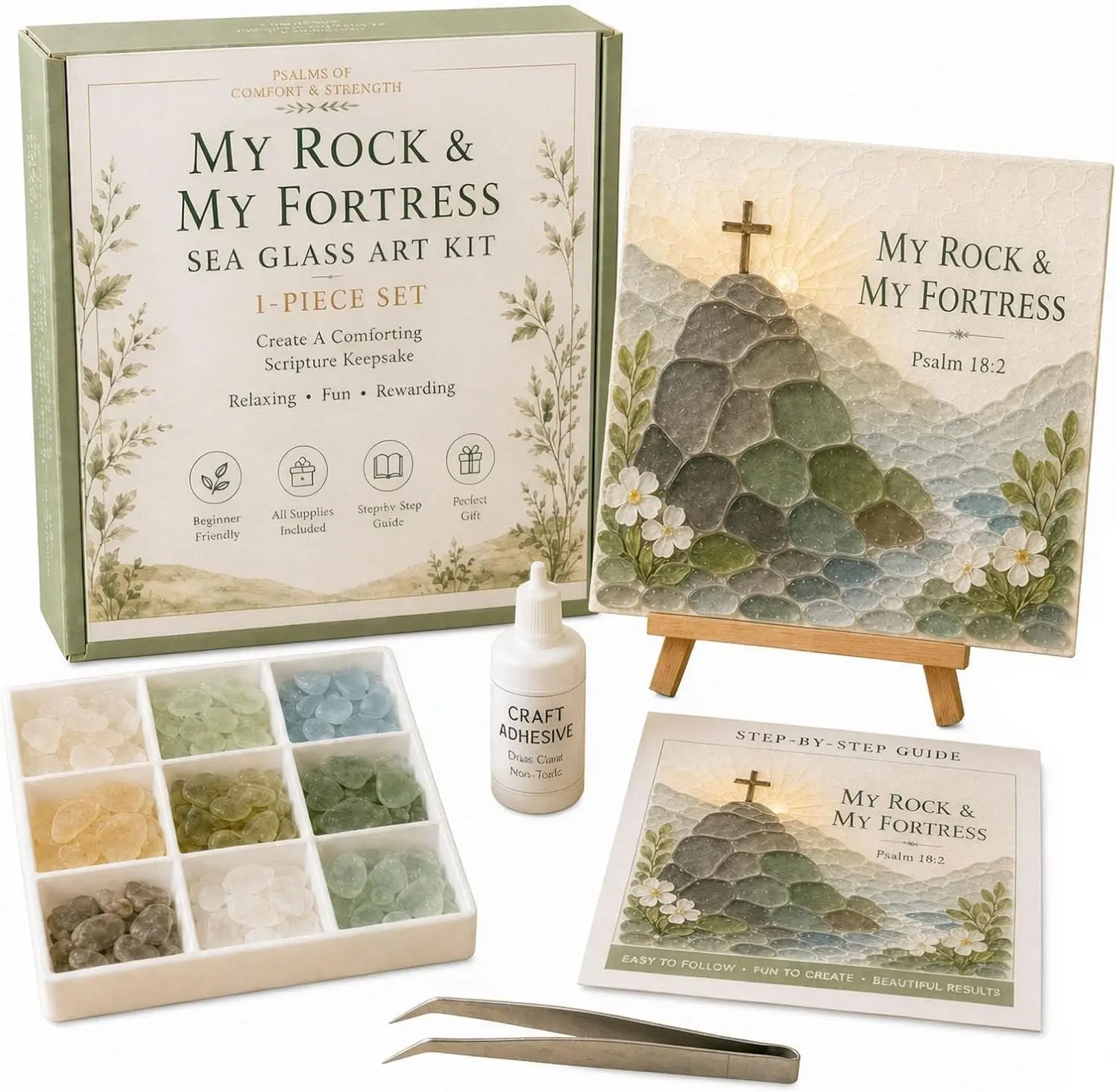 DIY Sea Glass Mosaic Art Kit, Psalms of Comfort & Strength Sea Glass Art Kit, DIY Handmade Faith Home Decor Wall Art
DIY Sea Glass Mosaic Art Kit, Psalms of Comfort & Strength Sea Glass Art Kit, DIY Handmade Faith Home Decor Wall Art