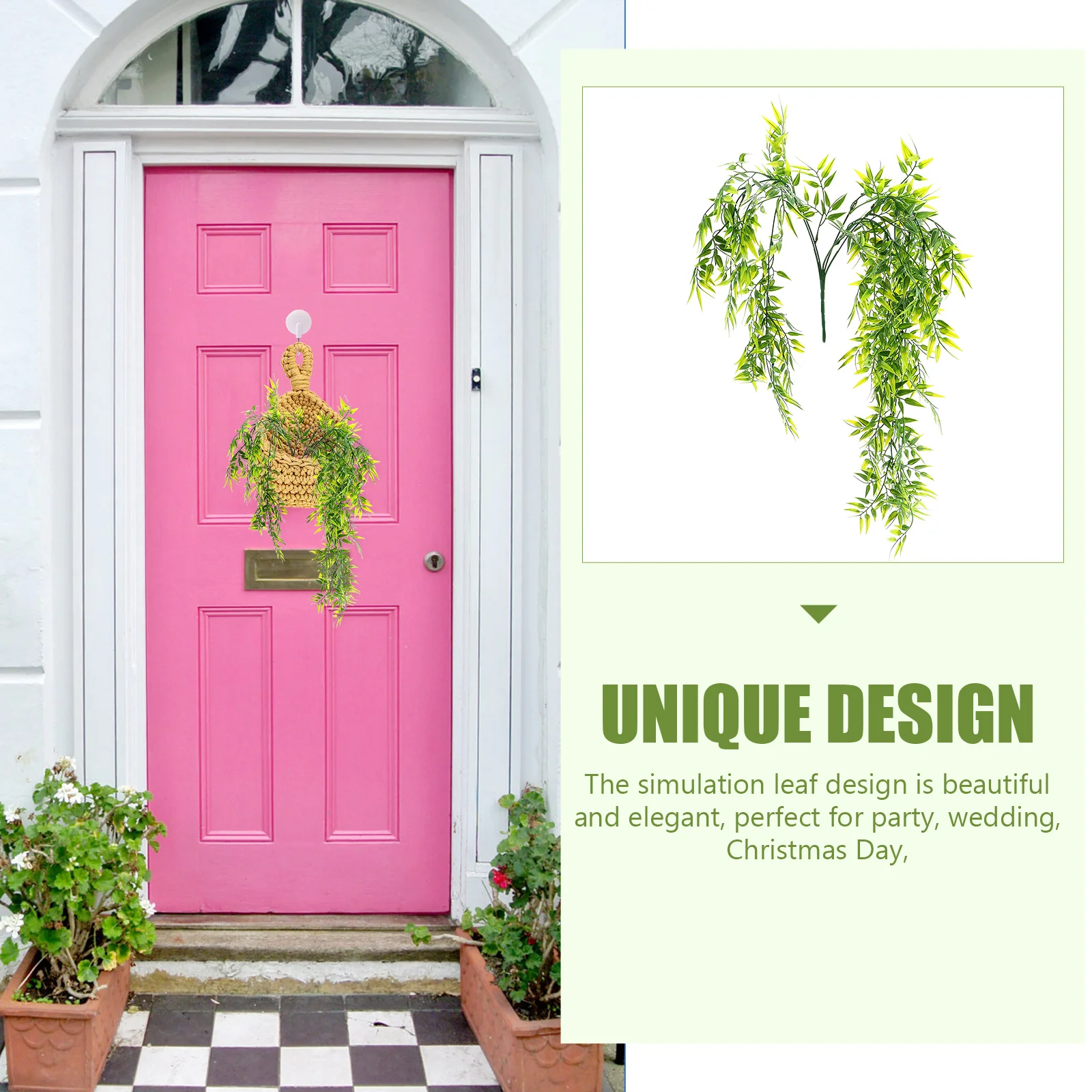 Artificial Hanging Plant Fake Green Vine For Home Wall Garden Wedding Party Plastic Hanging Vines Simulation Bamboo Leaves
Artificial Hanging Plant Fake Green Vine For Home Wall Garden Wedding Party Plastic Hanging Vines Simulation Bamboo Leaves