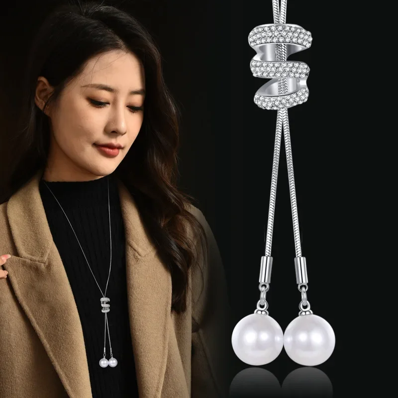 2025 Pearl tassel sweater chain, long style, versatile for autumn and winter, three-layer full diamond necklace for women
2025 Pearl tassel sweater chain, long style, versatile for autumn and winter, three-layer full diamond necklace for women