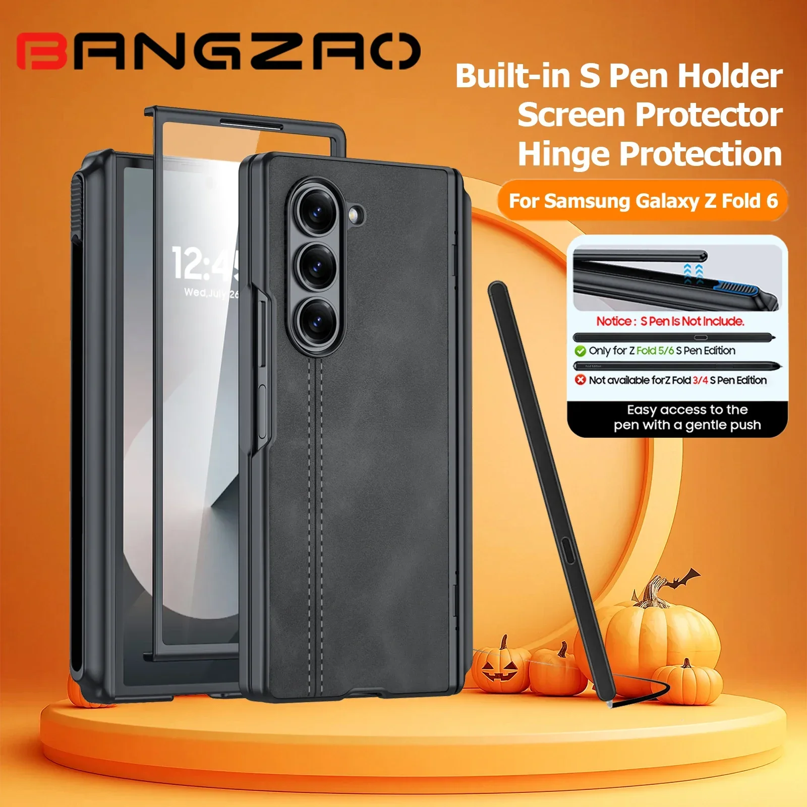 Подарки на Хэллоуин для Galaxy Z Fold 6, чехол для ручки, защита подшипника, интегрированная пленка, кожаный защитный чехол от падения, черный
Подарки на Хэллоуин для Galaxy Z Fold 6, чехол для ручки, защита подшипника, интегрированная пленка, кожаный защитный чехол от падения, черный