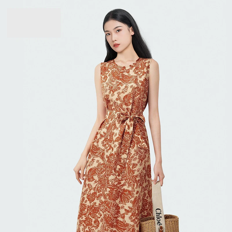 Women's Real Mulberry Silk 19MM Dress European Classical Print Waist Cinched Design Temperament Elegant Dress Daily Wear 2026
Women's Real Mulberry Silk 19MM Dress European Classical Print Waist Cinched Design Temperament Elegant Dress Daily Wear 2026