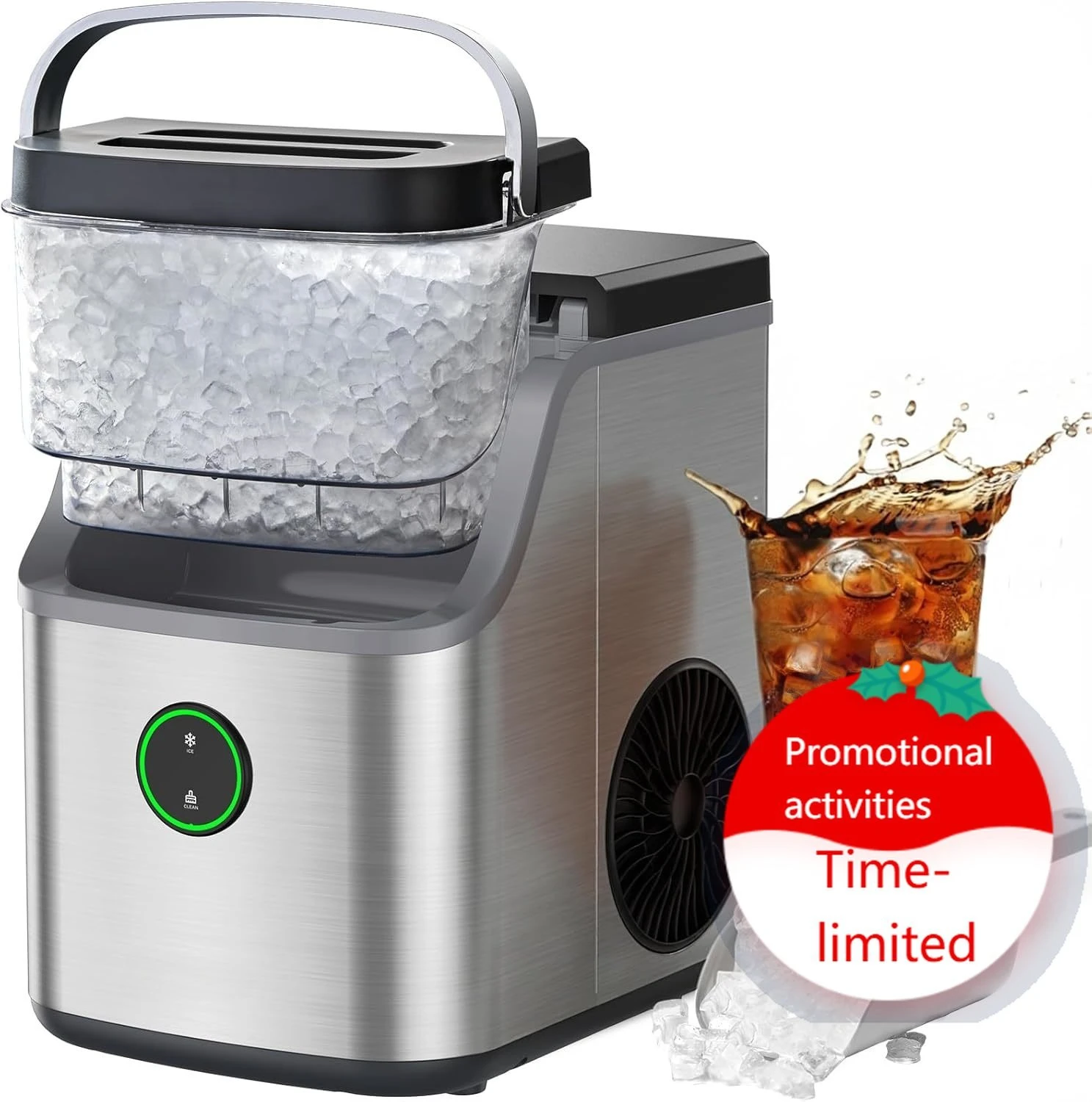 Nugget Ice Maker Countertop, Ice Basket with Handle, Quiet Operation & Self Cleaning Ice Machine, Chewable Ice, 33 lbs/24H
Nugget Ice Maker Countertop, Ice Basket with Handle, Quiet Operation & Self Cleaning Ice Machine, Chewable Ice, 33 lbs/24H