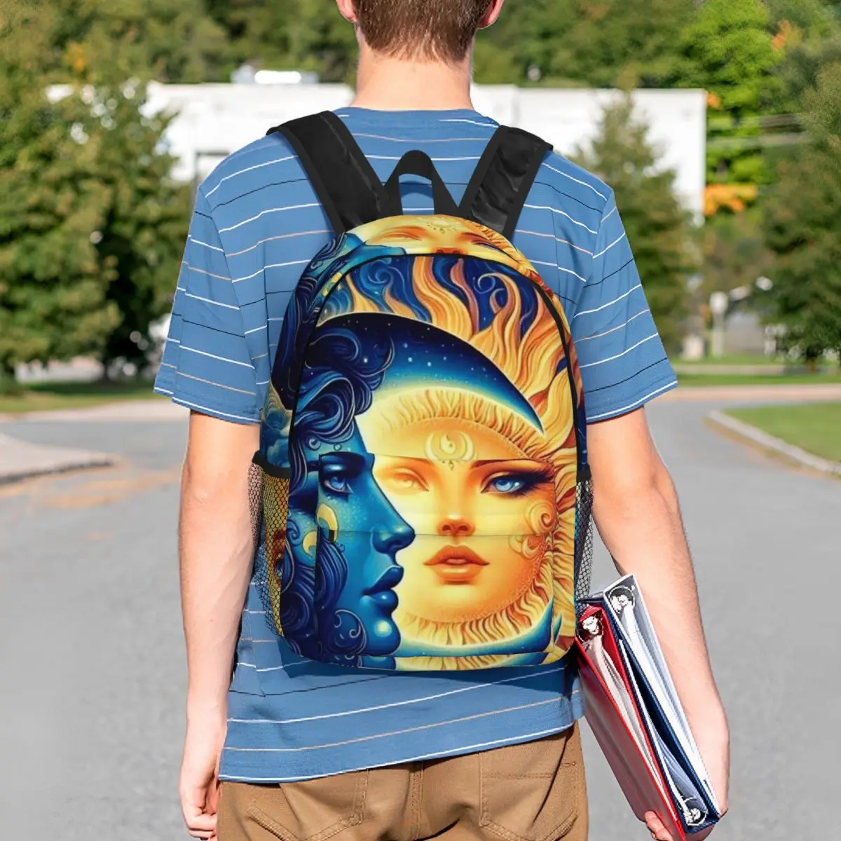 Colorful Sun And Moon Art Backpack Student BookBag Children School Bag Computer Shoulder Bags for Men Women
Colorful Sun And Moon Art Backpack Student BookBag Children School Bag Computer Shoulder Bags for Men Women