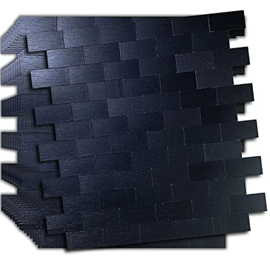 Kitchen and bathroom backsplash application, brushed aluminum metal tiles, black color, self-adhesive 3D subway design with pee
Kitchen and bathroom backsplash application, brushed aluminum metal tiles, black color, self-adhesive 3D subway design with pee