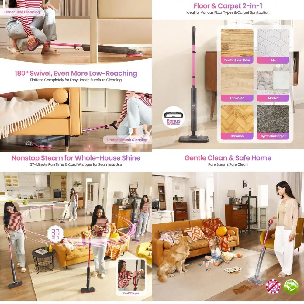 Быстронагревающаяся паровая швабра для нескольких этажей — очистка без химикатов, моющиеся подушечки, 3 режима, легкий и гладкий
Быстронагревающаяся паровая швабра для нескольких этажей — очистка без химикатов, моющиеся подушечки, 3 режима, легкий и гладкий