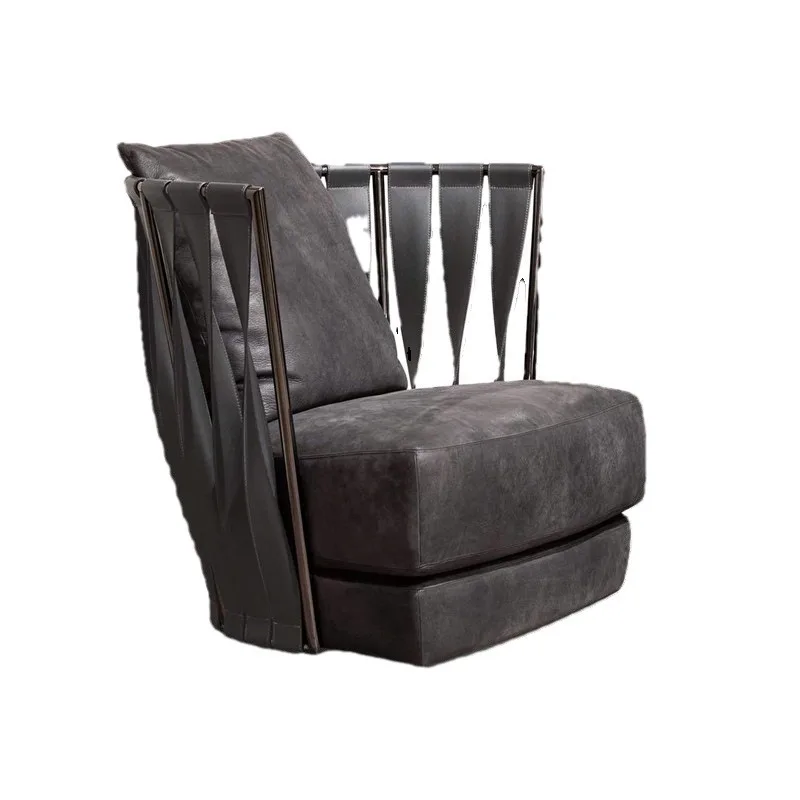 Italian light luxury post-modern living room model room single leisure metal recliner Kai Long chair
Italian light luxury post-modern living room model room single leisure metal recliner Kai Long chair
