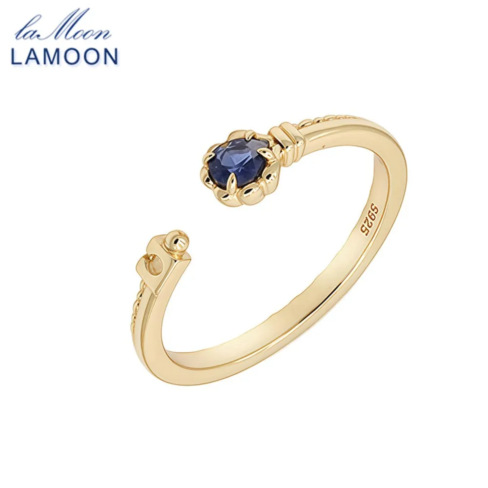 LAMOON Ins Natural Blue Corundum Gemstone Open Ring For Women Bijou Adjustable 925 Sterling Silver Gold Plated Fine Jewelry Gift
LAMOON Ins Natural Blue Corundum Gemstone Open Ring For Women Bijou Adjustable 925 Sterling Silver Gold Plated Fine Jewelry Gift