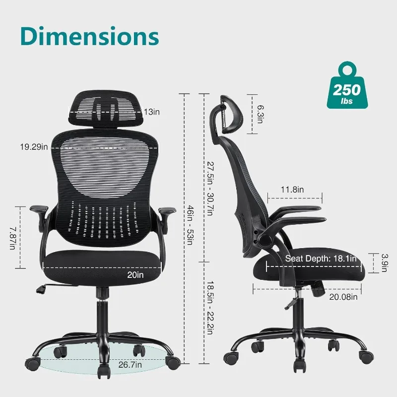 Home Office Desk Chair, Ergonomic Computer Managerial Executive Chairs High-Back Work Swivel Task Chairs with Wheels
Home Office Desk Chair, Ergonomic Computer Managerial Executive Chairs High-Back Work Swivel Task Chairs with Wheels