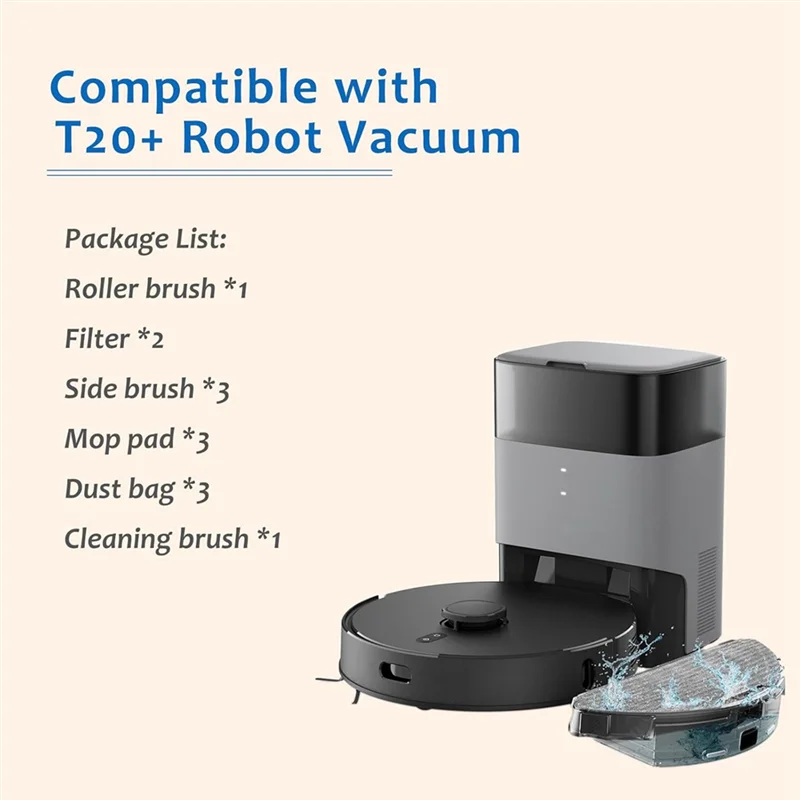 For Airrobo T20+ Robot Vacuum Cleaner Main Side Brush Hepa Filter Mop Cloth Dust Bags Replacement Accessories Kit-AT36
For Airrobo T20+ Robot Vacuum Cleaner Main Side Brush Hepa Filter Mop Cloth Dust Bags Replacement Accessories Kit-AT36