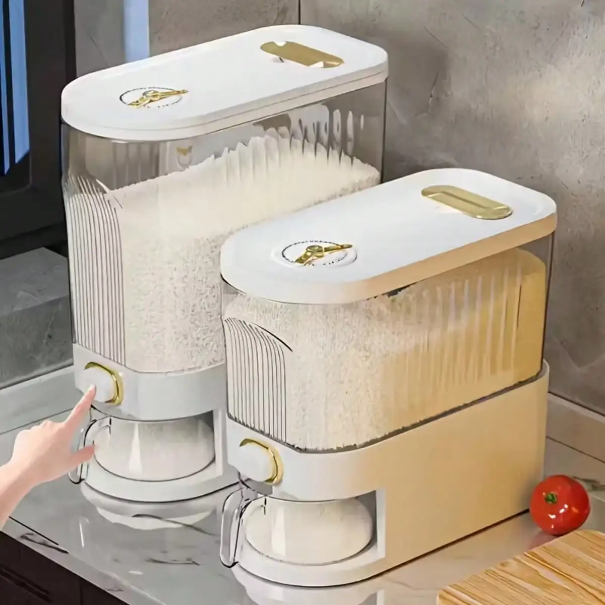5 In 1 Grain Dispensers, 16-28 Lbs Whole Grains Storage Jar , Upgraded Built-In Fresh Box, Cereal Dispenser Storage With Lids For Home Kitchen Pantry Rice Soybean Corn
5 In 1 Grain Dispensers, 16-28 Lbs Whole Grains Storage Jar , Upgraded Built-In Fresh Box, Cereal Dispenser Storage With Lids For Home Kitchen Pantry Rice Soybean Corn