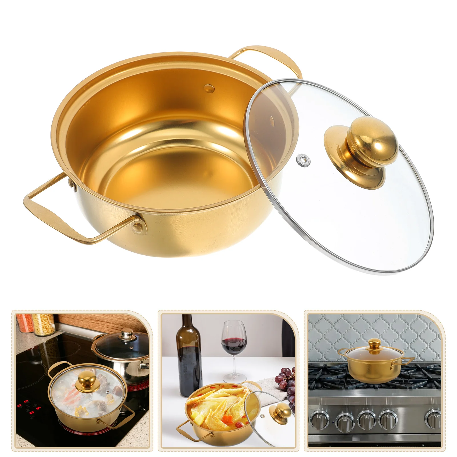Small Stainless Steel Sauce Pan with Glass Lid Mini Ramen Pot for Induction Cooker Korean Noodle Steam Pot Cooking
Small Stainless Steel Sauce Pan with Glass Lid Mini Ramen Pot for Induction Cooker Korean Noodle Steam Pot Cooking