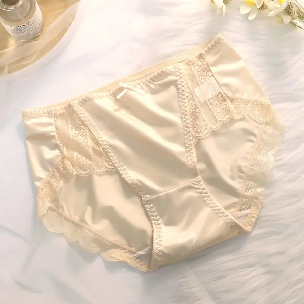 Breathable Lightweight Ice Silk Underwear Soft Satin Lace Panties Embroidery Smooth Bow Lingerie Ladies
Breathable Lightweight Ice Silk Underwear Soft Satin Lace Panties Embroidery Smooth Bow Lingerie Ladies