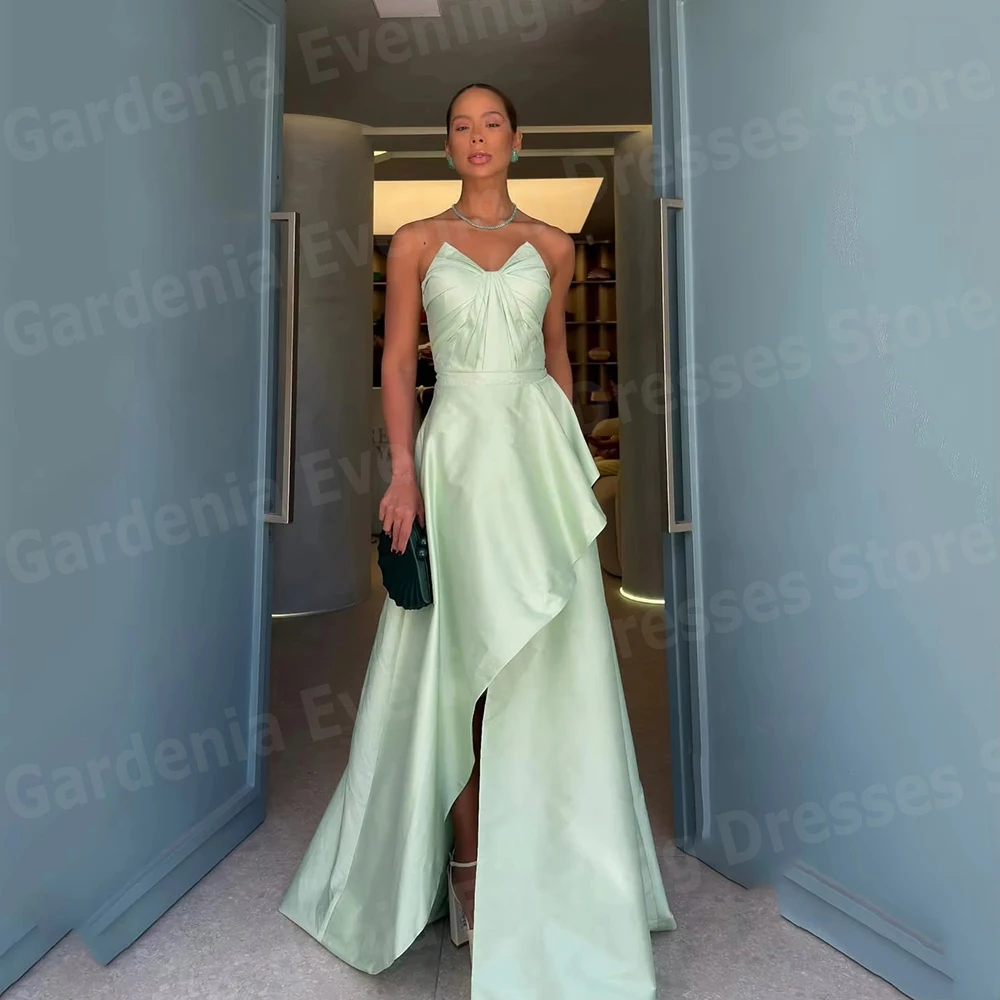 Simple V Neck A Line Women's Evening Dresses Sleeveless Side Slit Prom Gowns Customized Backless Vestidos De Fiesta Elegantes
Simple V Neck A Line Women's Evening Dresses Sleeveless Side Slit Prom Gowns Customized Backless Vestidos De Fiesta Elegantes