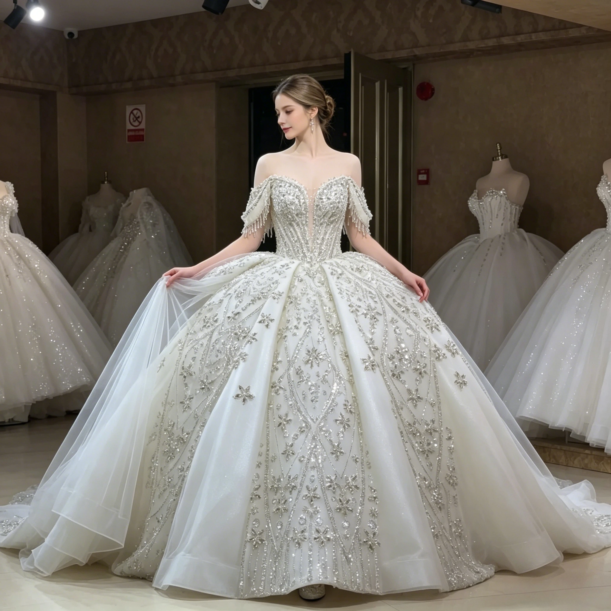 Customized Luxury Off Shoulder Beaded Ball Gown Wedding Dress Floor Length Bridal Gown Elegant Court Train Vestidos De Novia
Customized Luxury Off Shoulder Beaded Ball Gown Wedding Dress Floor Length Bridal Gown Elegant Court Train Vestidos De Novia