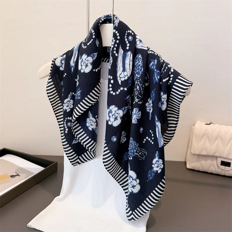 Luxury Square Scarves For Women Soft Stain Neck Scarf Shawl Warp Elegant Neckerchief Bandanas Floral Hijab For Beach Travel
Luxury Square Scarves For Women Soft Stain Neck Scarf Shawl Warp Elegant Neckerchief Bandanas Floral Hijab For Beach Travel